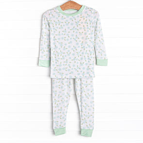 Berry Blue Bundles Bamboo Pajama Set, Green