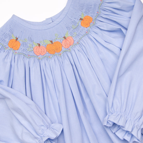 Pumpkin Patch Princess Smocked Bishop Dress, Blue