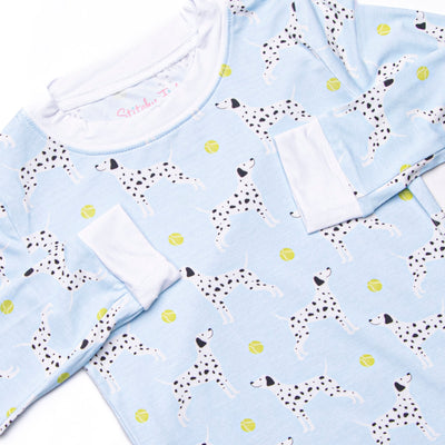 Dalmatian Daydream Bamboo Boy Pajama Set, Blue