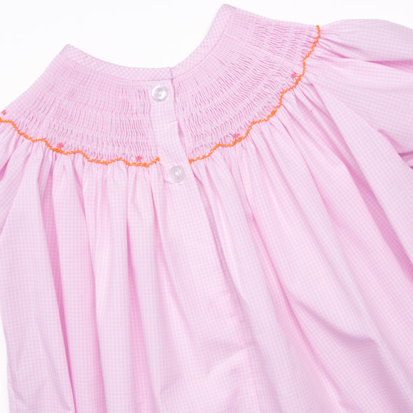 Polly Pumpkin Smocked Bishop Dress, Pink