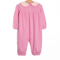 Karina Romper, Medium Pink Stripe