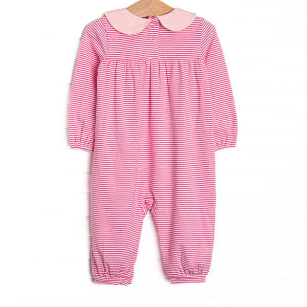Karina Romper, Medium Pink Stripe