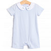 On the Way Home Embroidered Short Romper, Blue