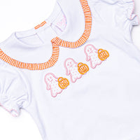 Little Ghosts Applique Ruffle Diaper Set, Orange