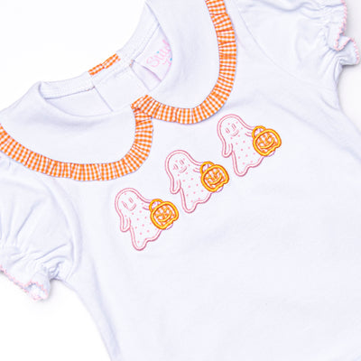 Little Ghosts Applique Ruffle Diaper Set, Orange