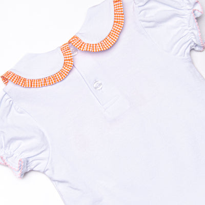 Little Ghosts Applique Ruffle Diaper Set, Orange