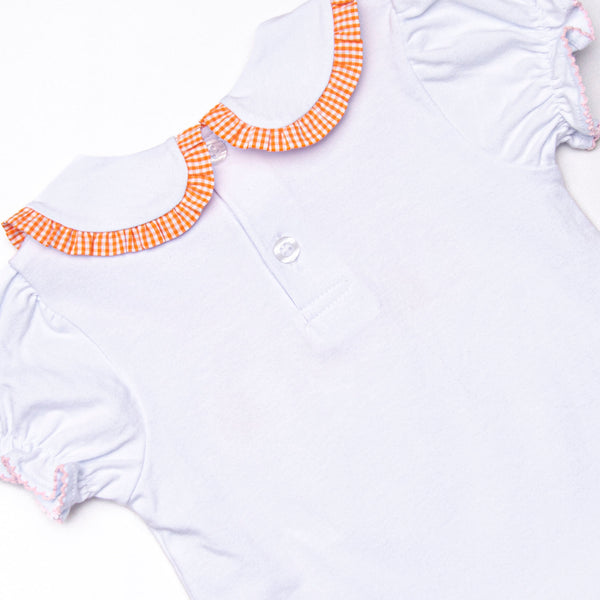 Little Ghosts Applique Ruffle Diaper Set, Orange
