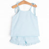 Friday Freeze Applique Ruffle Short Set, Blue