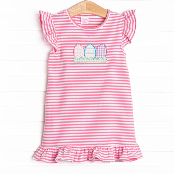 Egg-cellent Easter Applique Dress, Pink
