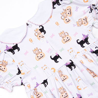 Whiskers and Witches Legging Set, Pink