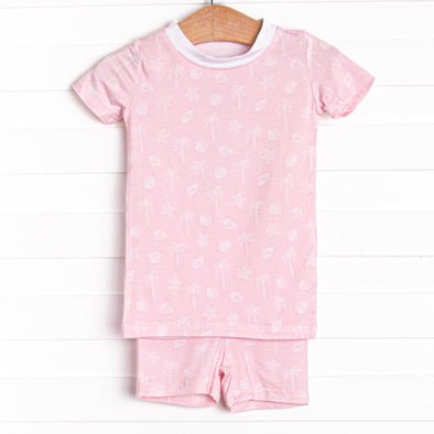 White Sands Bamboo Pajama Short Set, Pink