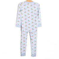 Pondside Picnic Bamboo Pajama Set, Blue