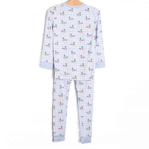 Pondside Picnic Bamboo Pajama Set, Blue