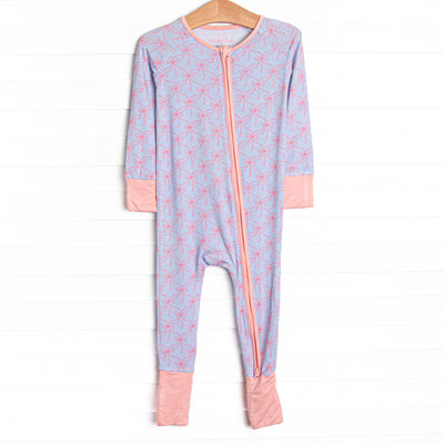 Bluebell Bows Bamboo Zippy Pajama, Blue