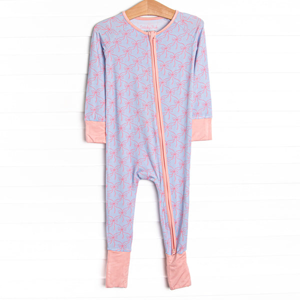 Bluebell Bows Bamboo Zippy Pajama, Blue