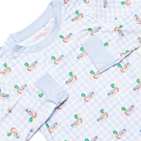 Pondside Picnic Bamboo Pajama Set, Blue
