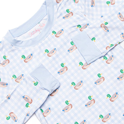 Pondside Picnic Bamboo Pajama Set, Blue