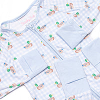Pondside Picnic Bamboo Zippy Pajama, Blue