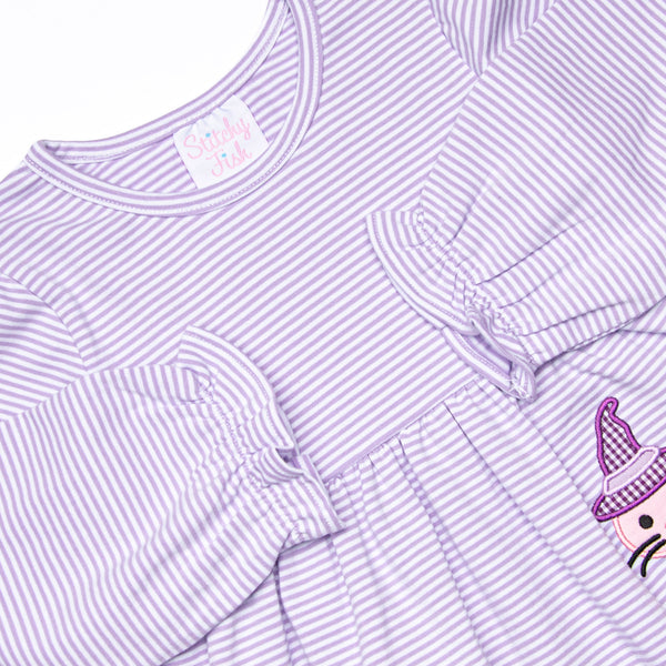 Whiskers and Witches Applique Legging Set, Purple