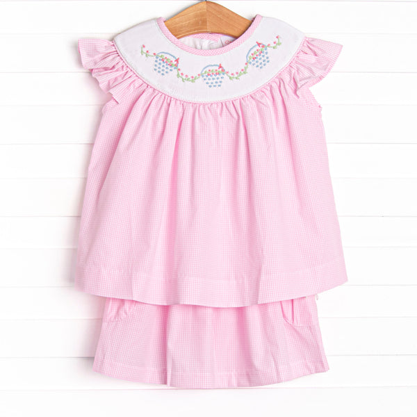Basket of Blessings Smocked Skirt Set, Pink