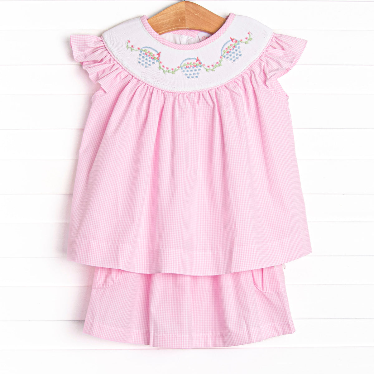 Basket of Blessings Smocked Skirt Set, Pink – Stitchy Fish