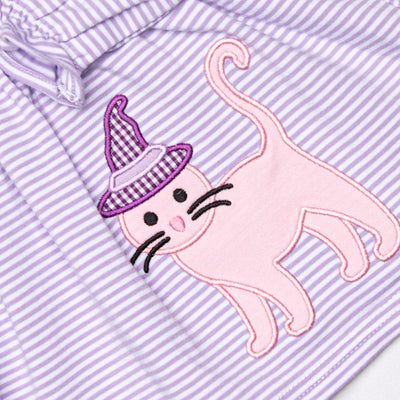 Whiskers and Witches Applique Legging Set, Purple