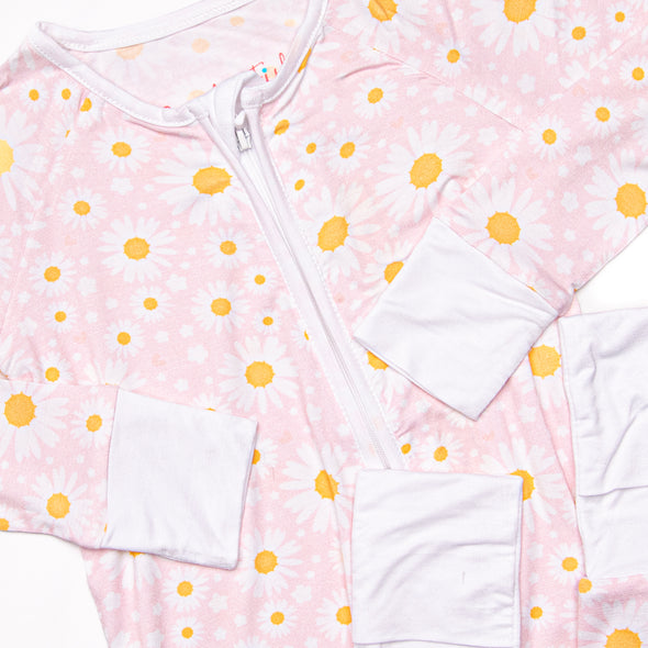 Dotted with Daisies Bamboo Zippy Pajama, Pink