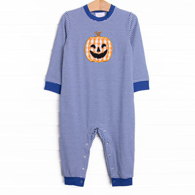 Bewitched Beau Applique Romper, Blue