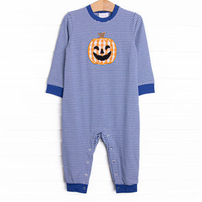 Bewitched Beau Applique Romper, Blue