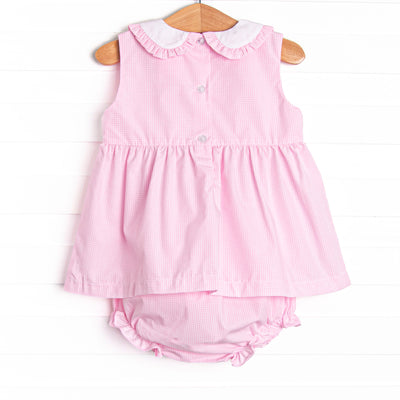 Long-eared Lops Smocked Diaper Set, Pink