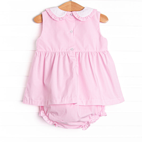 Long-eared Lops Smocked Diaper Set, Pink