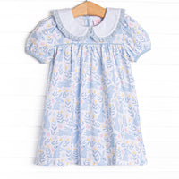 Blue Bunny Trails Collared Dress, Blue