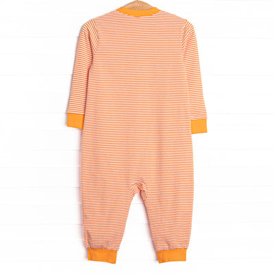 Spooks and Spiders Applique Romper, Orange