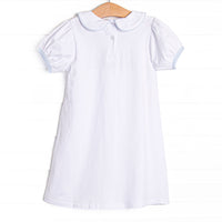 Animals on Parade Applique Dress, White