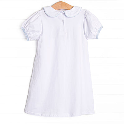 Animals on Parade Applique Dress, White