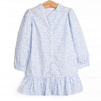 Delia Button Down Dress, Blue