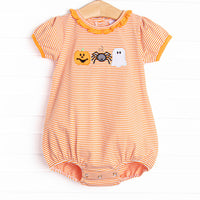 Spooks and Spiders Applique Bubble, Orange