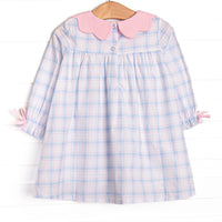 Paloma Plaid Dress, Blue