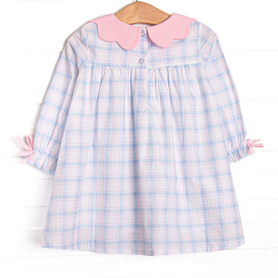 Paloma Plaid Dress, Blue