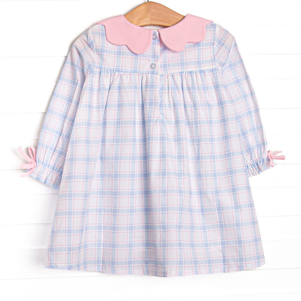 Paloma Plaid Dress, Blue