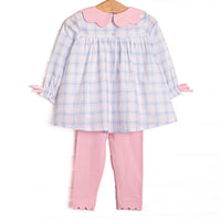 Paloma Plaid Legging Set, Blue