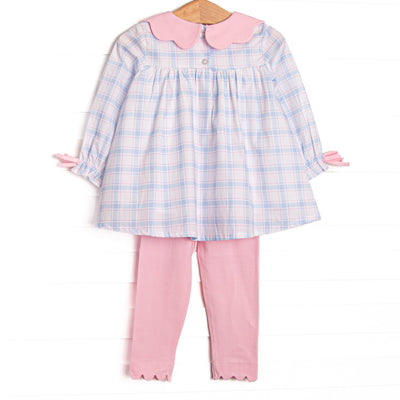 Paloma Plaid Legging Set, Blue