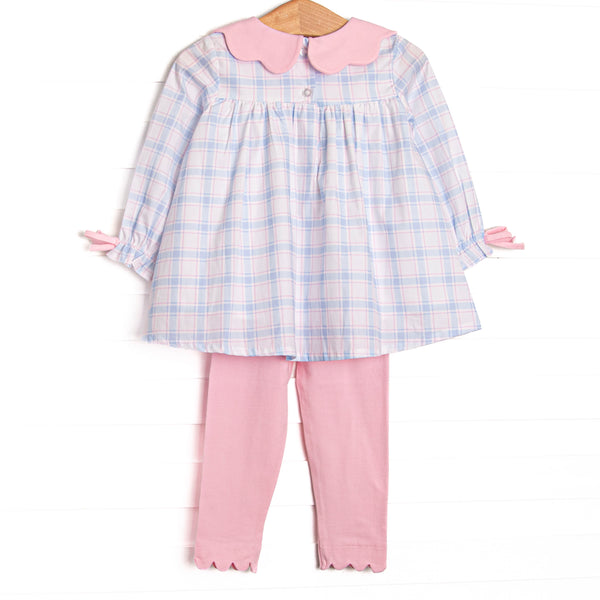 Paloma Plaid Legging Set, Blue