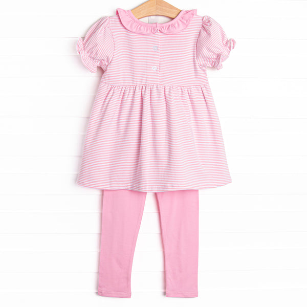 Ric Rac-nophobia Applique Legging Set, Pink