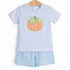 Peter Pumpkin Applique Short Set, Blue