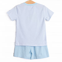 Peter Pumpkin Applique Short Set, Blue