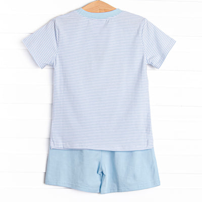 Peter Pumpkin Applique Short Set, Blue