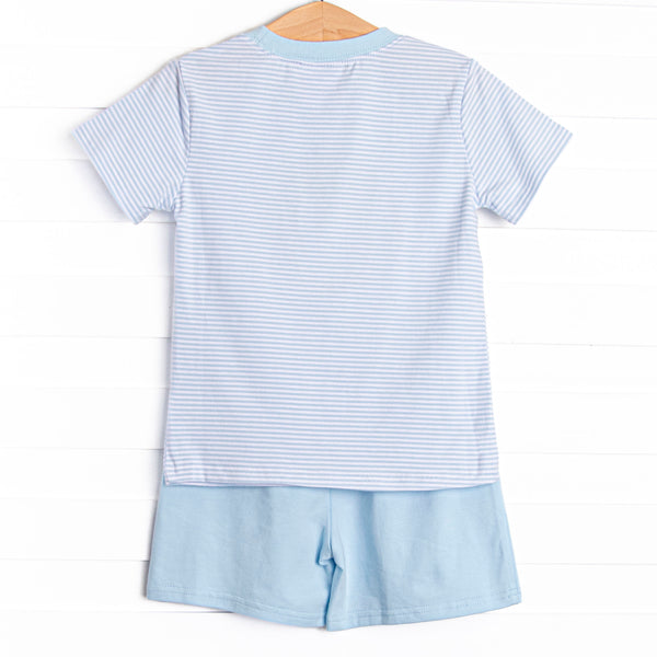Peter Pumpkin Applique Short Set, Blue
