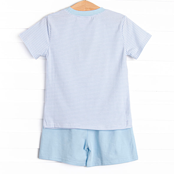 Peter Pumpkin Applique Short Set, Blue