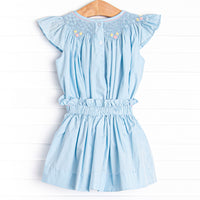 Simple Sprouts Smocked Skirt Set, Blue